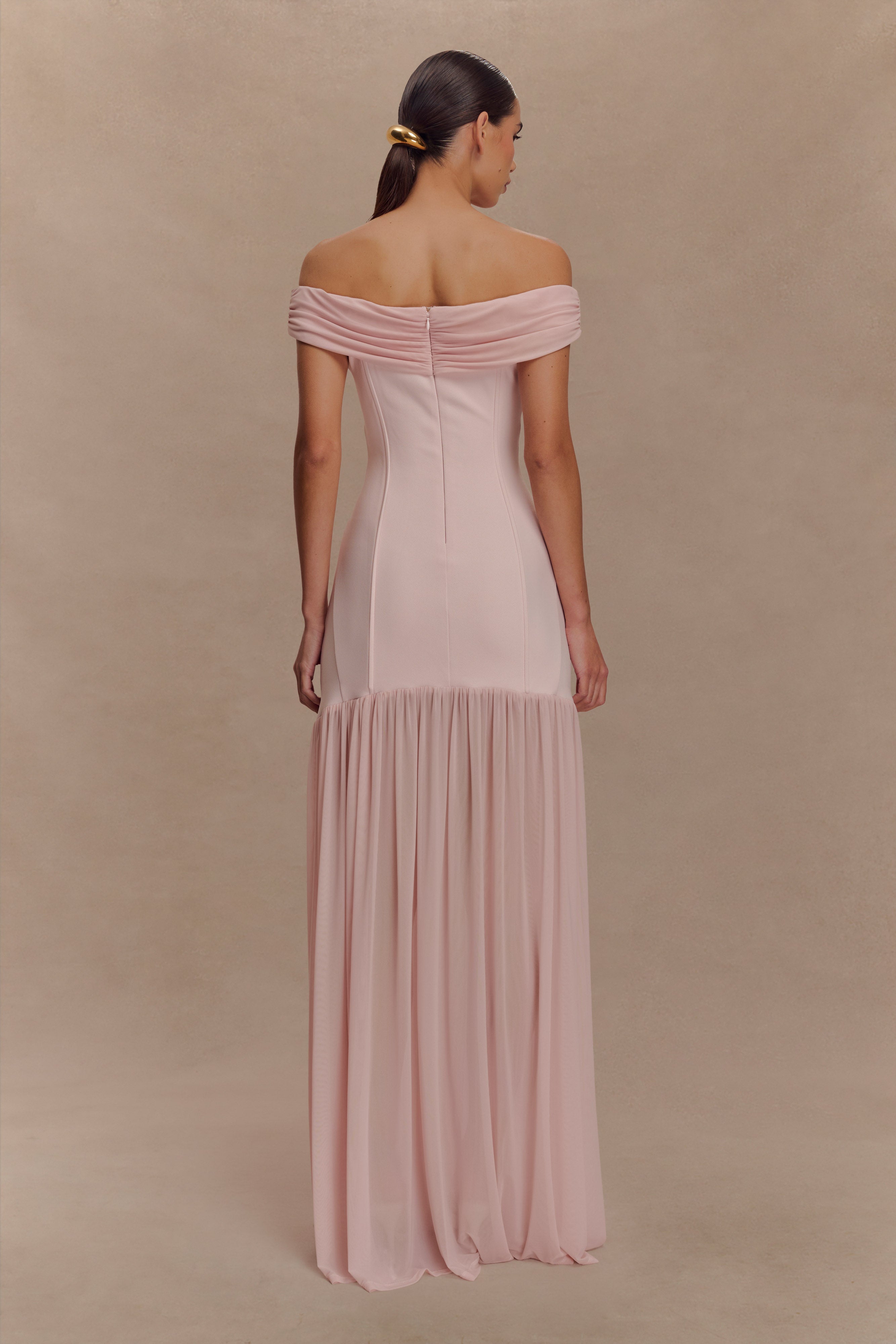 KELLIE - OFF SHOULDER CREPE MAXI DRESS
