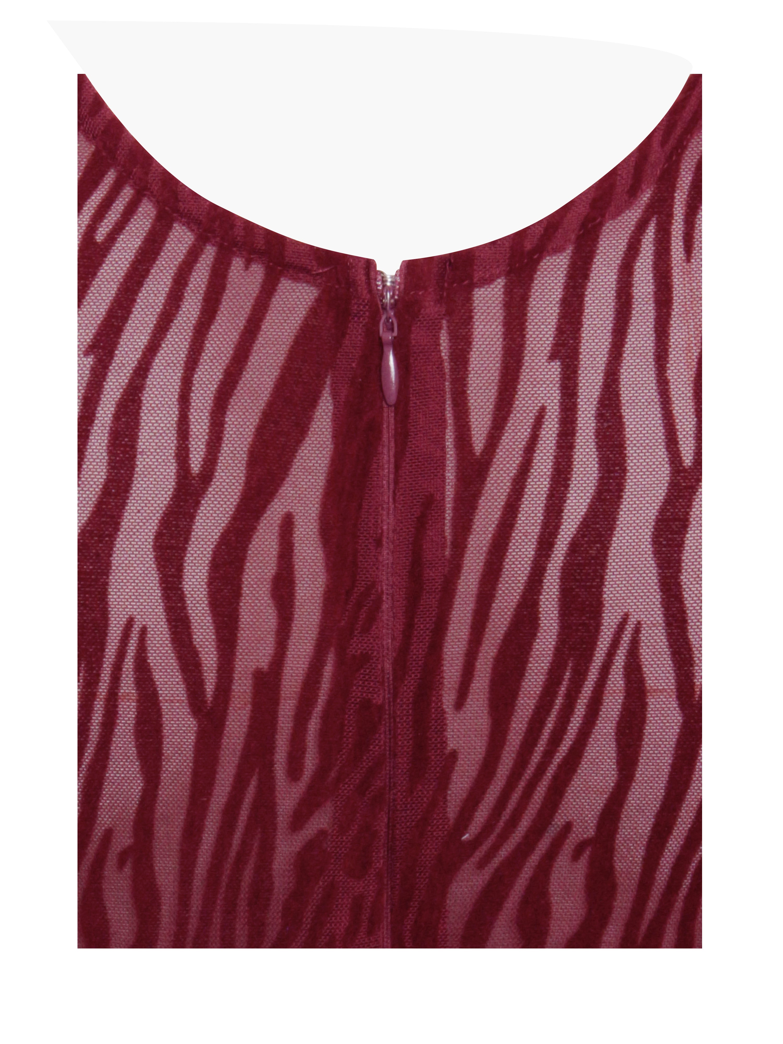 NERISSA - LEOPARD VELVET MESH BACKLESS MAXI DRESS