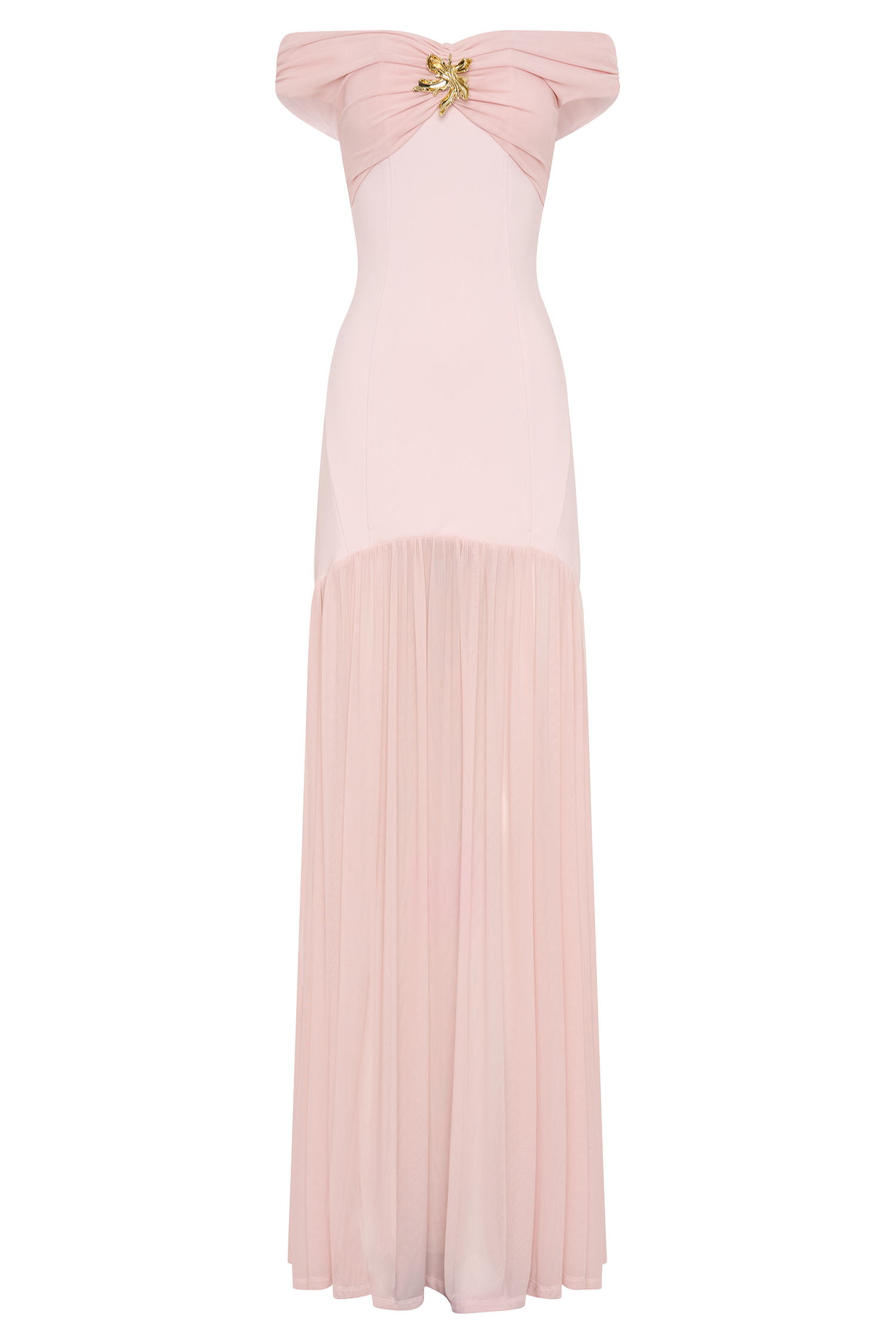 KELLIE - OFF SHOULDER CREPE MAXI DRESS