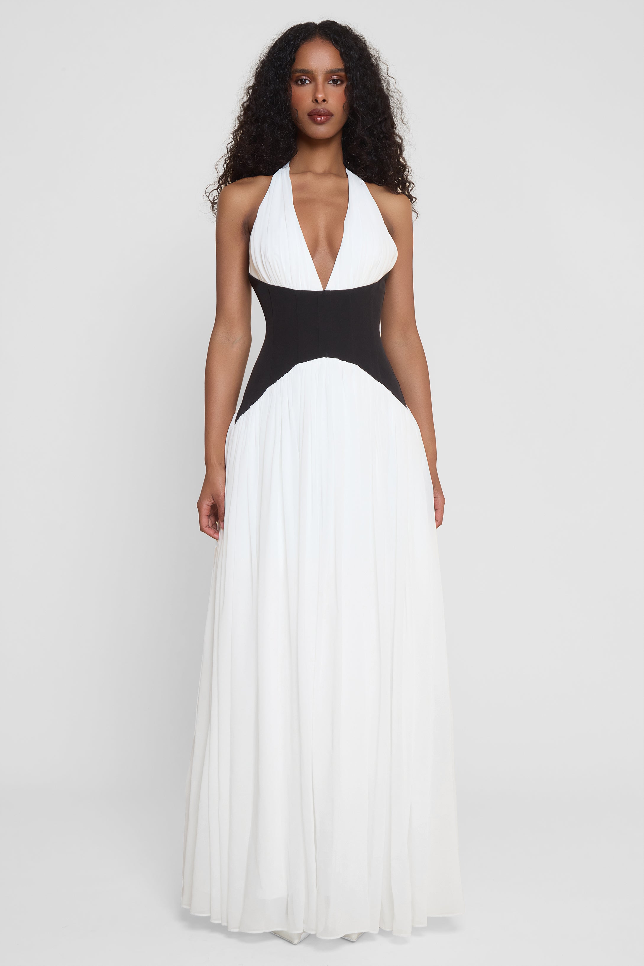 BELLA - CONTRAST CORSET MAXI DRESS