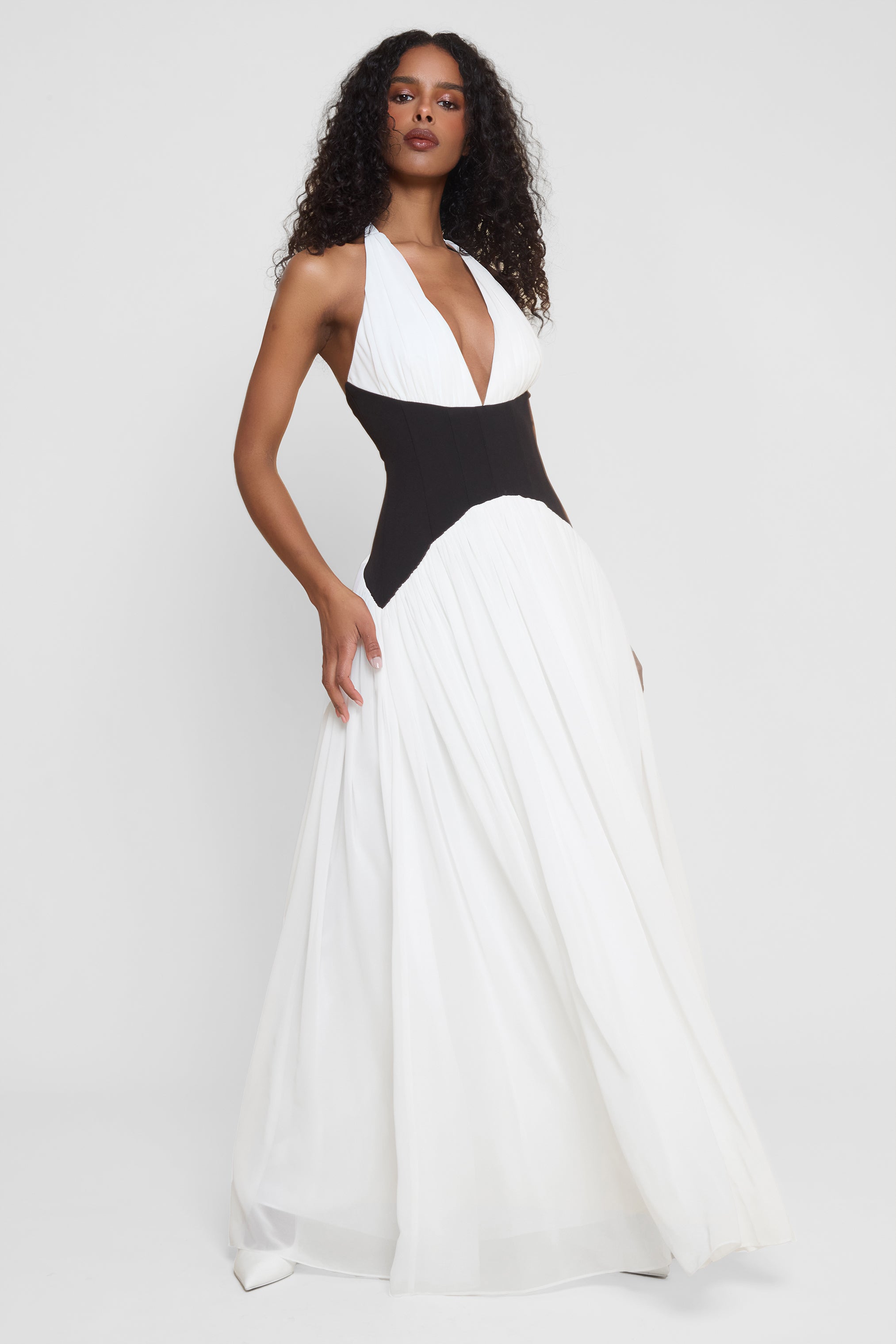 BELLA - CONTRAST CORSET MAXI DRESS