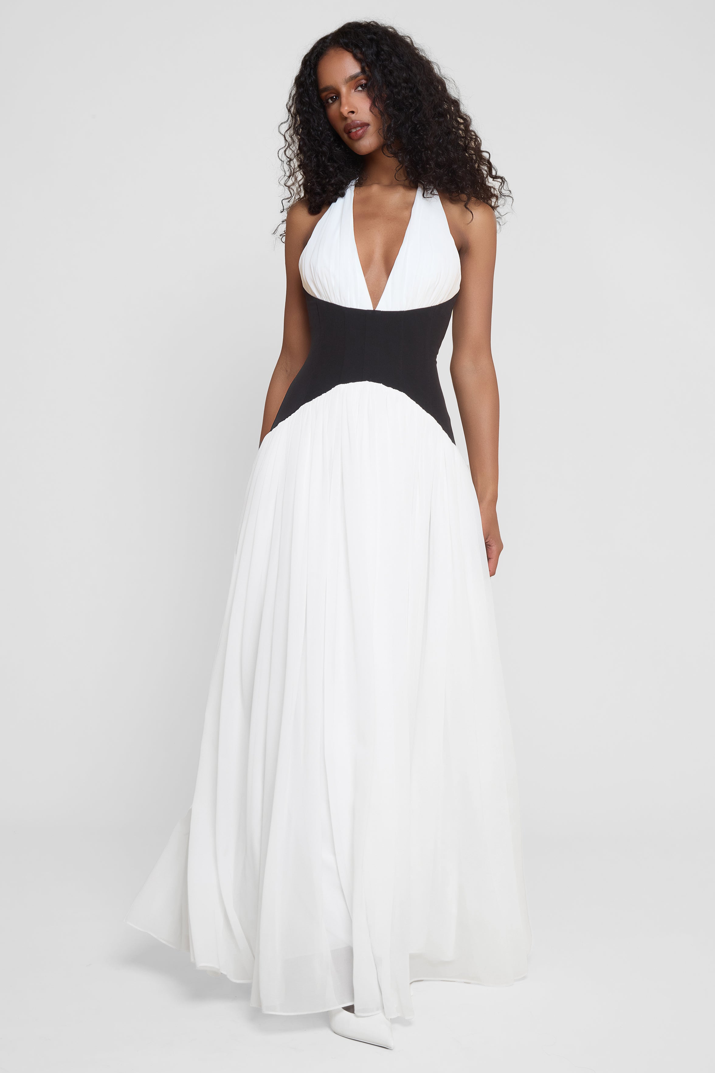 BELLA - CONTRAST CORSET MAXI DRESS