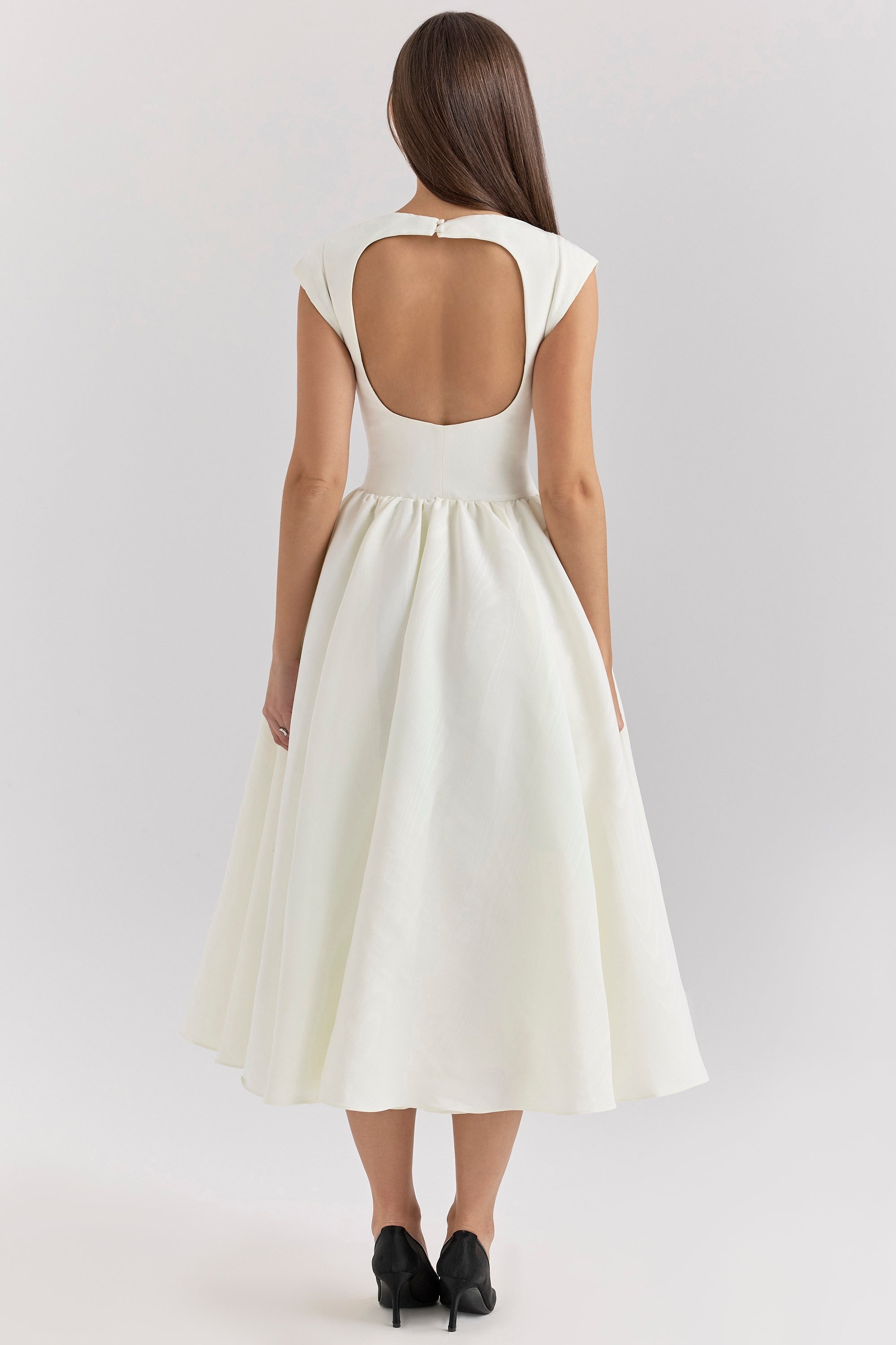DEBUTANTE - MOIRE SATIN MIDI DRESS