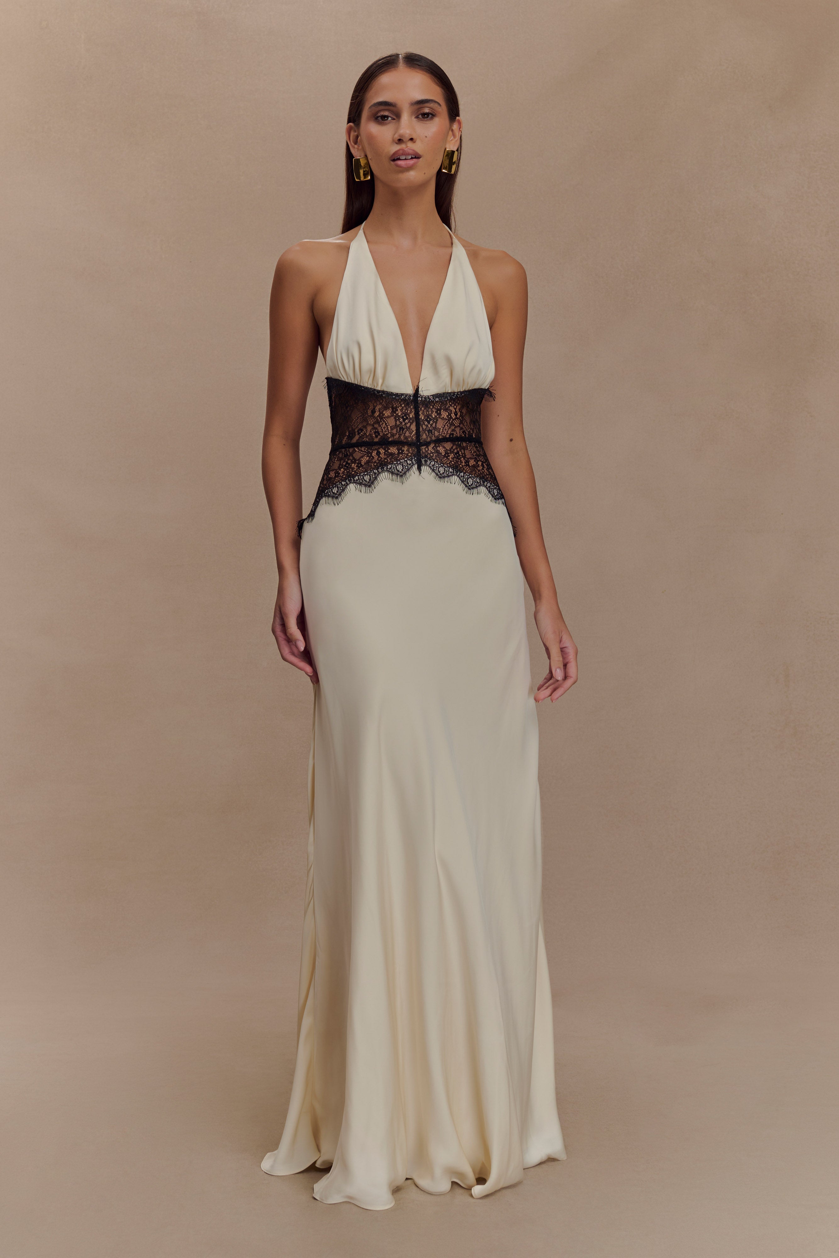 Dinah Lace And Satin Maxi Dress
