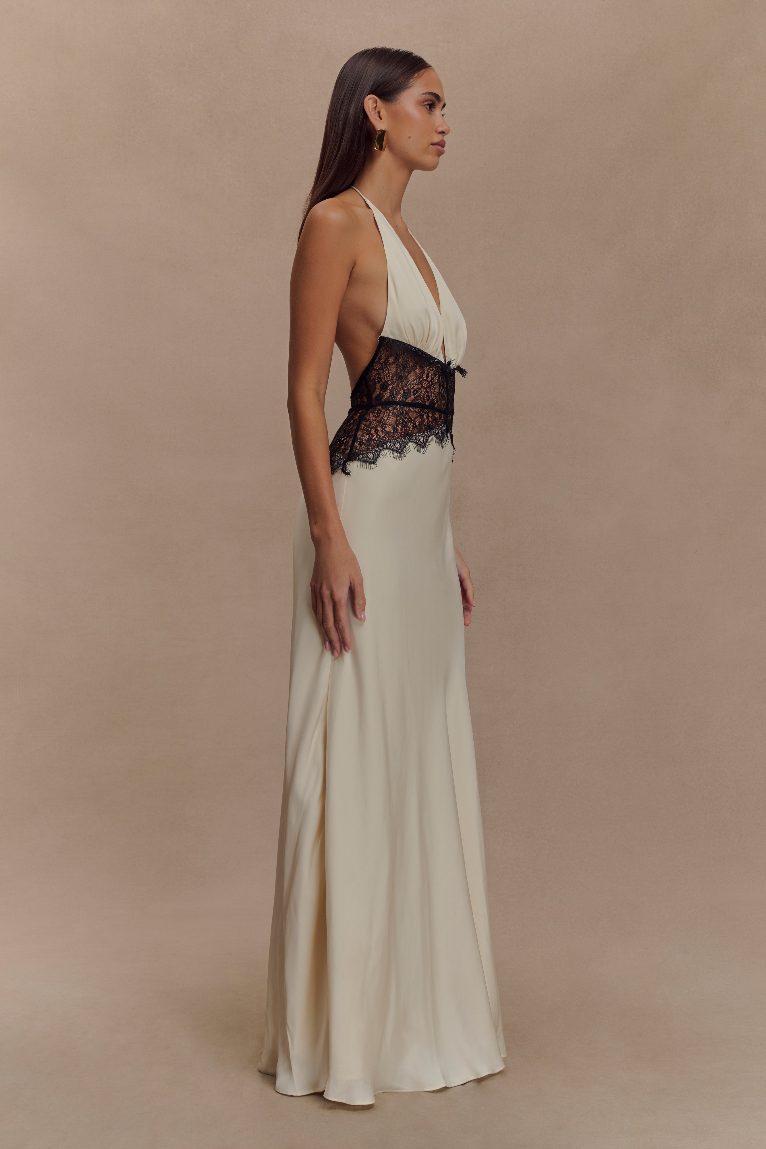 Dinah Lace And Satin Maxi Dress