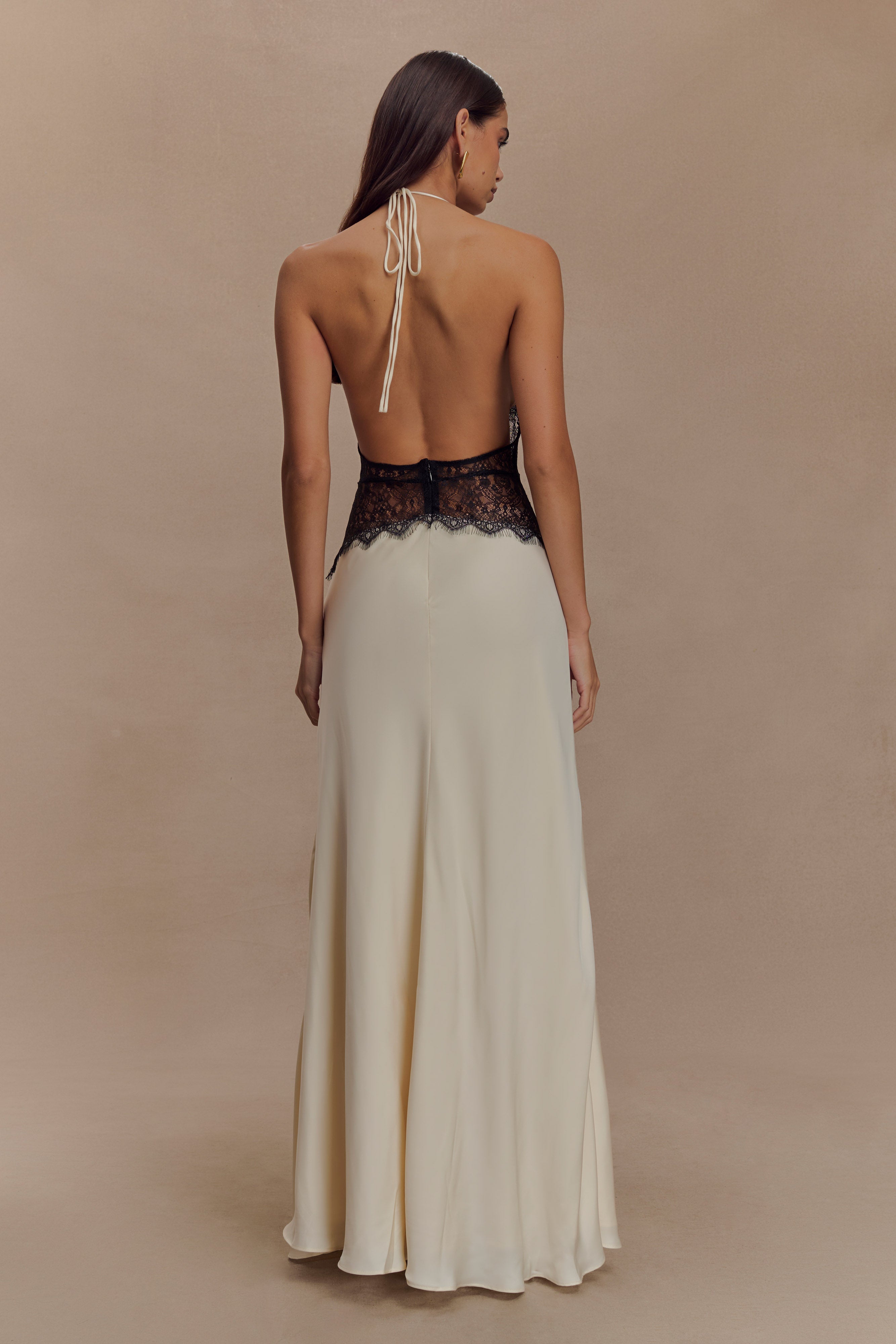Dinah Lace And Satin Maxi Dress