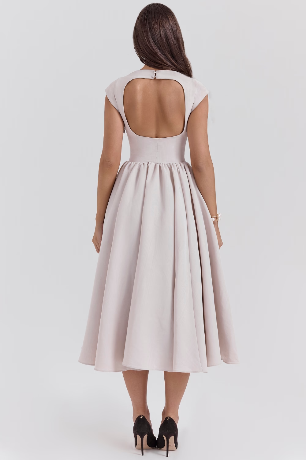 DEBUTANTE - MOIRE SATIN MIDI DRESS