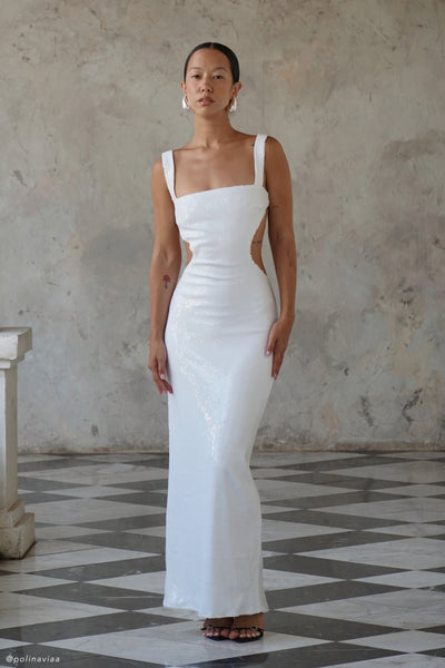 ADORIA - SEQUIN CUT OUT MAXI DRESS